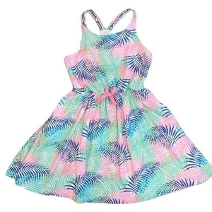 NEW Tommy Bahama 5-6 dress pastel sun sleeveless summer girls NWT palms - Picture 1 of 8