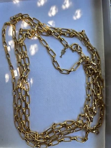 Vintage Trifari 54 Inch Goldtone Chain Link Necklace - Picture 1 of 5