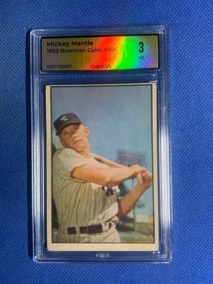 Bowman Color Mickey Mantle 1953 #59 MBA 3 Foto 1 de 2