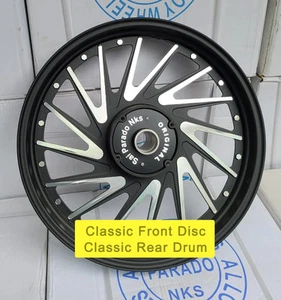 For Royal Enfield Classic 350 500 "Front & Rear 16 Spokes Alloy Wheel Rim Pair" - Picture 1 of 1