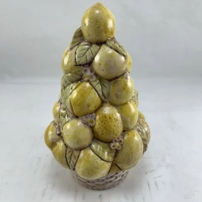Vtg Holland Mold Lemon Topiary Tree Basket 1974 7” Small Hand Painted Ceramic - Image 1 of 4