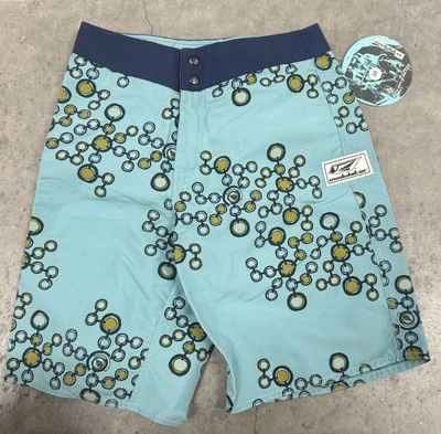 1998 Volcom Modulator Series Board Shorts Geometric Shapes Blue NWT Size 36 - Image 1 of 3