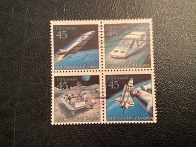 ICOLLECTZONE US Airmail C125a Used Block (B900-800) - Image 1 of 2