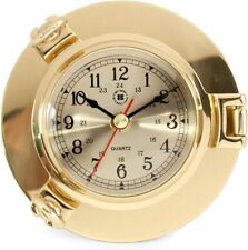 Premium Nautical Solid Brass Porthole Time's Wall Clock Pirate's Decorative