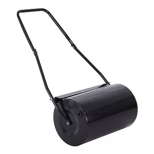 Black Steel Heavy Duty Easy-Turn Sand Flattening Hand Push Lawn Roller Tool - Picture 1 of 8
