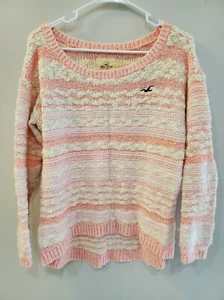 HOLLISTER Pink Oversized Long Sleeve Women’s Sweater Pullover Top Sz Small - Picture 1 of 4