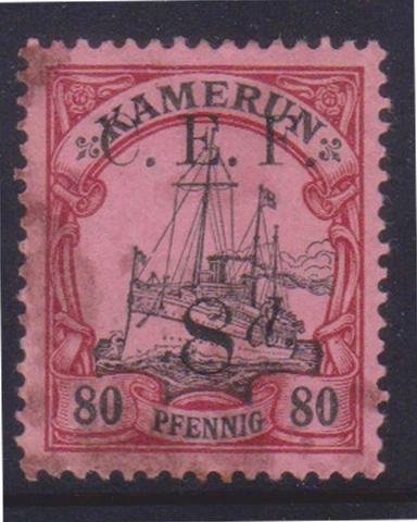 (F184-96) 1915 German Cameroon O/P CEF 8d on 80pf black &red (brown gum) (CU) Cover