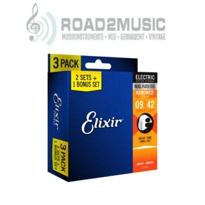 3 Satz Elixir Nanoweb E-Gitarre Light 9-42 Saiten Guitar Strings 16540 - Bild 1 von 1