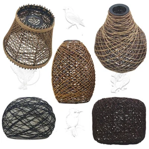 Paralume a sospensione moderno vimini scandinavo rattan facile montaggio paralume naturale - Foto 1 di 30