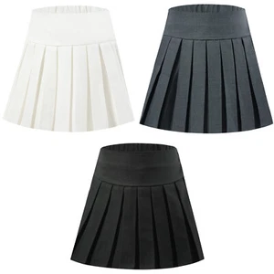 Kids Girls Skort Elastic Pleated Toddler Skirt Skirts Uniform Casual Costume - Picture 1 of 47