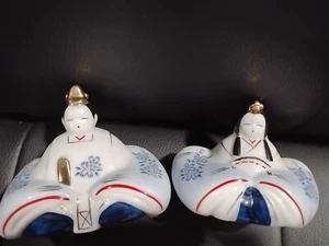 2 figuras de samurai y geishas japonesas de porcelana de horno Yakushi de colección - Imagen 1 de 15