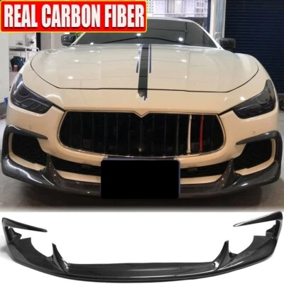 Alerón divisor de labios parachoques delantero de carbono real apto para Maserati Ghibli S Q4 14-16 Foto 1 de 4