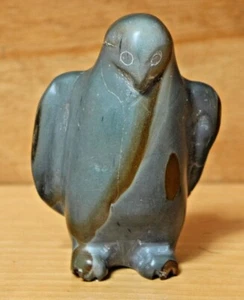 Pakkak Aola Original Hand Signed Carved Inuit Soapstone Penguin Sculpture - Bild 1 von 3