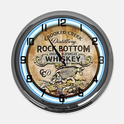 18-дюймовый рок низ виски металлический знак разработан белый неоновые часы - Изображение 1 из 4