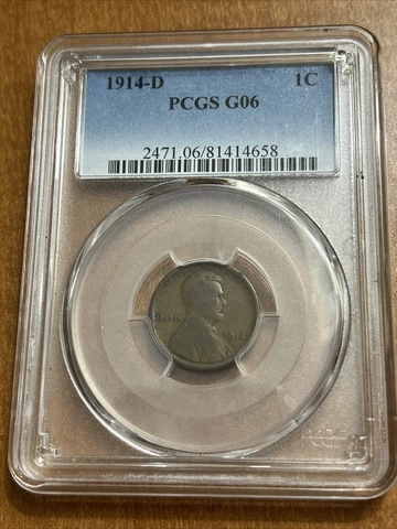 1914 D PCGS G6 | Lincoln Wheat Penny Cent - Key Date Certified Cover