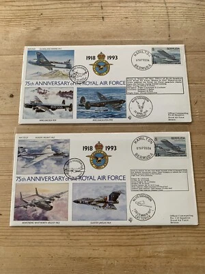 Royal Air Force RAF 1993 75º aniversario cubierta volada/FDC-2x Bermuda-60 115 SQN Foto 1 de 2