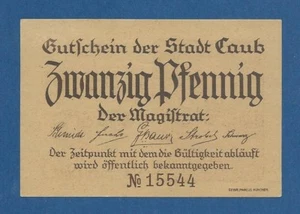 ALEMANIA // GERMANY -- NOTGELD -- CAUB -- 20 PFENNIG ND -- aUNC . - Picture 1 of 2