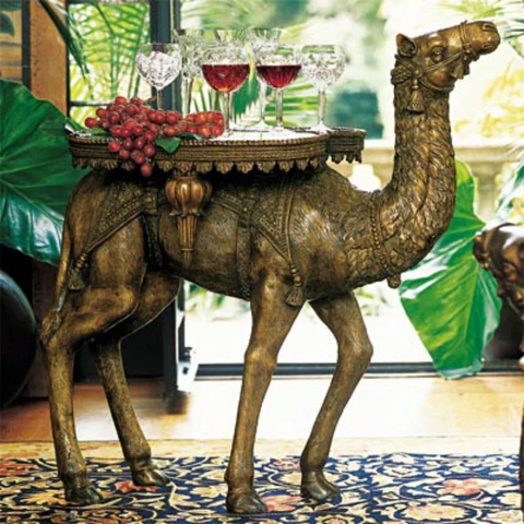 Table Bronze Camel Lost Wax Method Brass Sculpture Rare Colonial Africa Cover