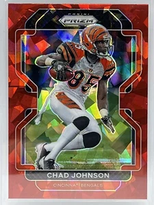 2021 Prizm Football Chad Johnson - Red Cracked Ice Prizm #278 Bengals - Picture 1 of 2