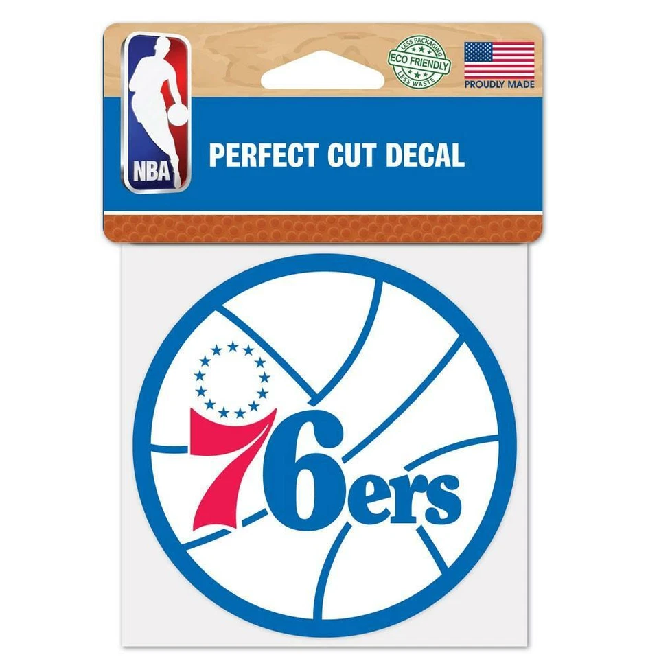 Philadelphia 76ers Perfect Cut 4"x4" Color Decal [NEW] NBA Auto Sticker Emblem - Image 1 of 1