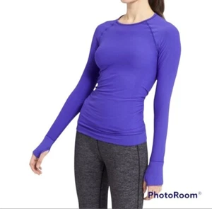 Athleta Finish Fast Lila Langarmshirt. Seamless. Medium - Bild 1 von 3
