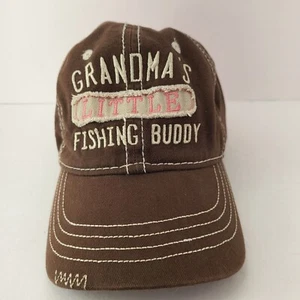 Girls Toddler Grandmas Little Fishing Buddy Bass Pro Shops Cap Brown & Pink - Picture 1 of 16