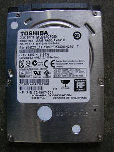 Toshiba MQ01ACF050 500GB 7200 RPM SATA 6.0Gb/s Laptop HDD Hard Drive Disk 2.5" - Picture 1 of 2
