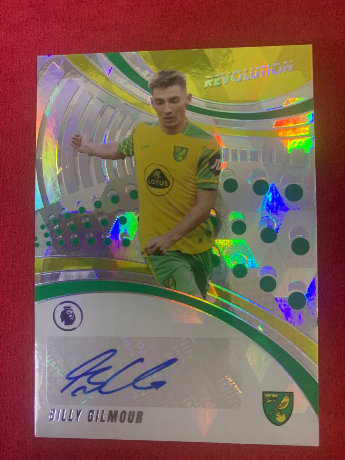 2021-22 Panini Revolution Premier League BILLY GILMOUR /50 Auto Norwich City