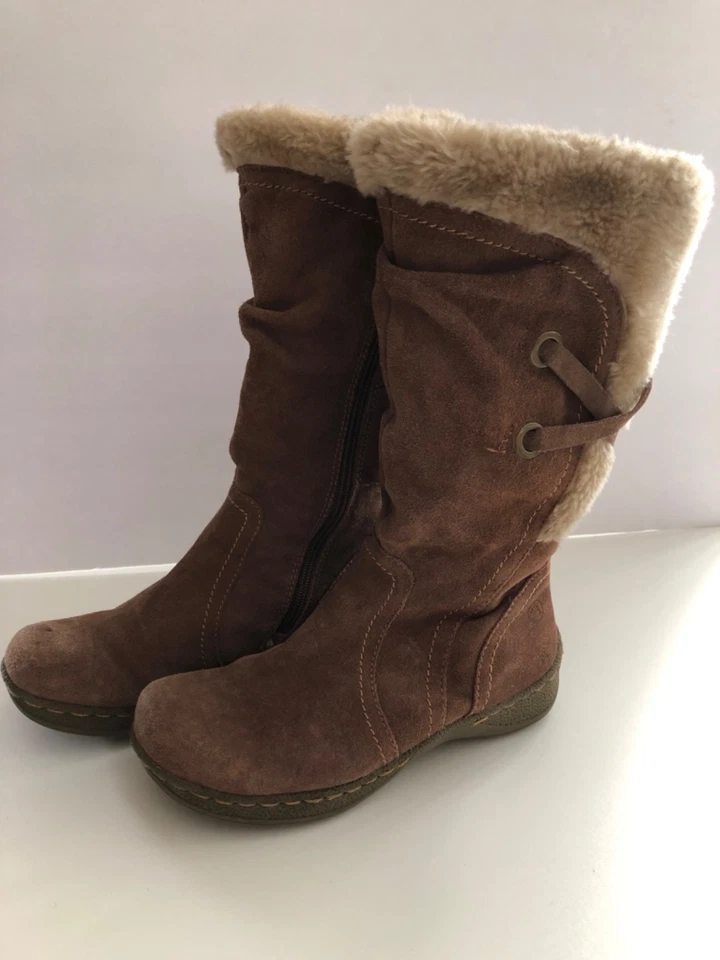 BareTraps Women's Boots Sz 6 1/2M Leather Upper Zip Up Brown Faux Fur Lined - Image 1 of 4