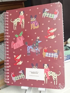 VERA BRADLEY Mini Notebook Holiday Hounds Dog Print Spiral Journal Planner NWT - Picture 1 of 3