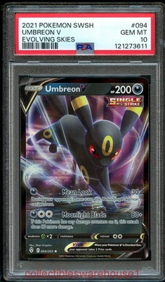 Pokemon Evolving Skies Umbreon V 094 PSA 10 - Image 1 of 2