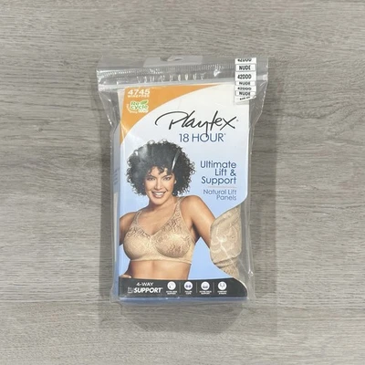 Sujetador Playtex 18 HOUR Ultimate Lift & Support 4745 para mujer 42DDD desnudo nuevo, sellado Foto 1 de 4