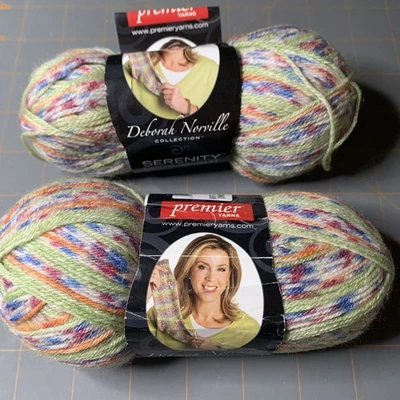 Premier Yarns- Serenity Sock Yarn Deborah Norville Thyme Green Lot Of 2 Skeins - Image 1 of 4