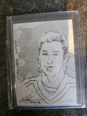 Leaf Best Of Hockey Sketch 2013 1/1 por Kevin John Wayne Gretzky Foto 1 de 2