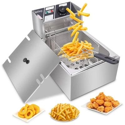 6L 2500W Electric Deep Fryer Commercial Restaurant Fast Food French Fry Cooker - Image 1 of 4