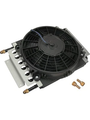 Derale Fluid Cooler and Fan 15-3/4 x 11-1/2 x 4 in Tube Type 6 AN Male (13720) - Image 1 of 4