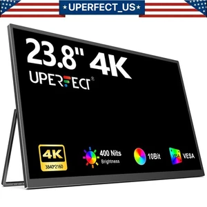 23.8" 4K UHD Type-C USB-C 3840 x 2160 Large Screen Portable Monitor Display IPS - Picture 1 of 7