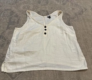 Patagonia Damen-Tanktop Größe Medium Baumwolle elfenbein Bio-Baumwolle ärmellos Knopf - Bild 1 von 5