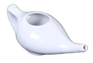 JAL Neti Pot Ceramica Bianca Nasale Sinusale Irrigazione Naso Lavaggio Pulizia 300ml 10oz - Foto 1 di 5