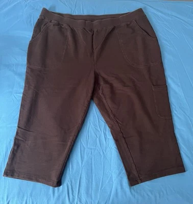 Denim & Co. Active French Terry Cargo Capri Pants 1X - Image 1 of 3