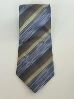 Corbata de cuello clásica vintage Kenneth Cole verde marrón 100 % seda para hombre” Foto 1 de 3