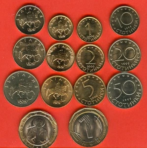 BULGARIA issue 2000 - 1 2 5 issue 1999 - 10 20 50 - 1.00 2002 Bi - Metallic UNC - Bild 1 von 1