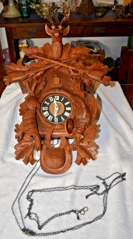 Large Vintage Black Forest Cuckoo Clock  Hunter, REGULA [LOGO] ALBERT SCHWAB KAR Cover
