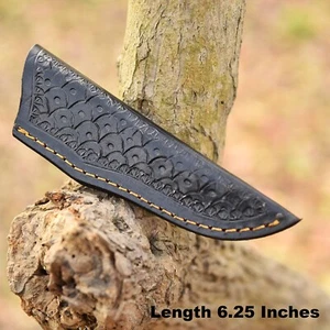 Handgefertigte feste Klinge Messer Lederscheide Gürtelscheide Messerholster - Bild 1 von 5
