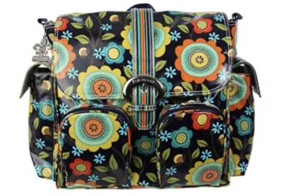 Kalencom Matte Coated Double Duty Diaper Bag Floral Stitches NEW - Image 1 of 3