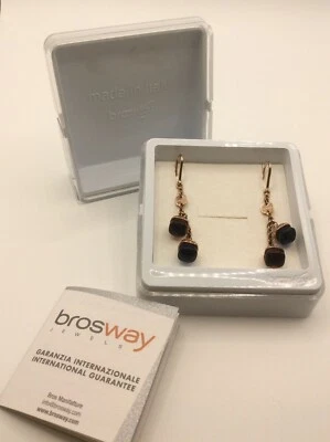 Orecchini Brosway con pendenti a forma di "ghianda" base quadrata bordeaux e blu - Immagine 1 di 4