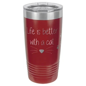 Life's Better with a Cat 20 oz. Polar Camel Tumbler - Picture 1 of 30