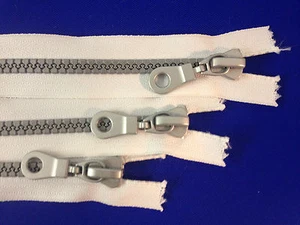 ZIP ENDE WEISS NR;10 GEWICHT SILBER METALLSCHIEBER KUNSTSTOFFZÄHNE ROBUST - Bild 1 von 5