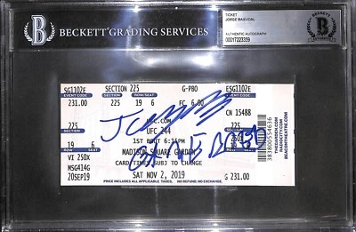 JORGE MASVIDAL SIGNED AUTO'D UFC 244 TICKET STUB BMF CHAMPION VS NATE DIAZ - Image 1 of 3
