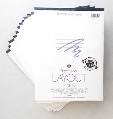 14"x 17"-2  PADS..STRATHMOR "PERFORMANC11"E SERIES" LAYOUT..VELLUM SURFACE..RARE - Image 1 of 3